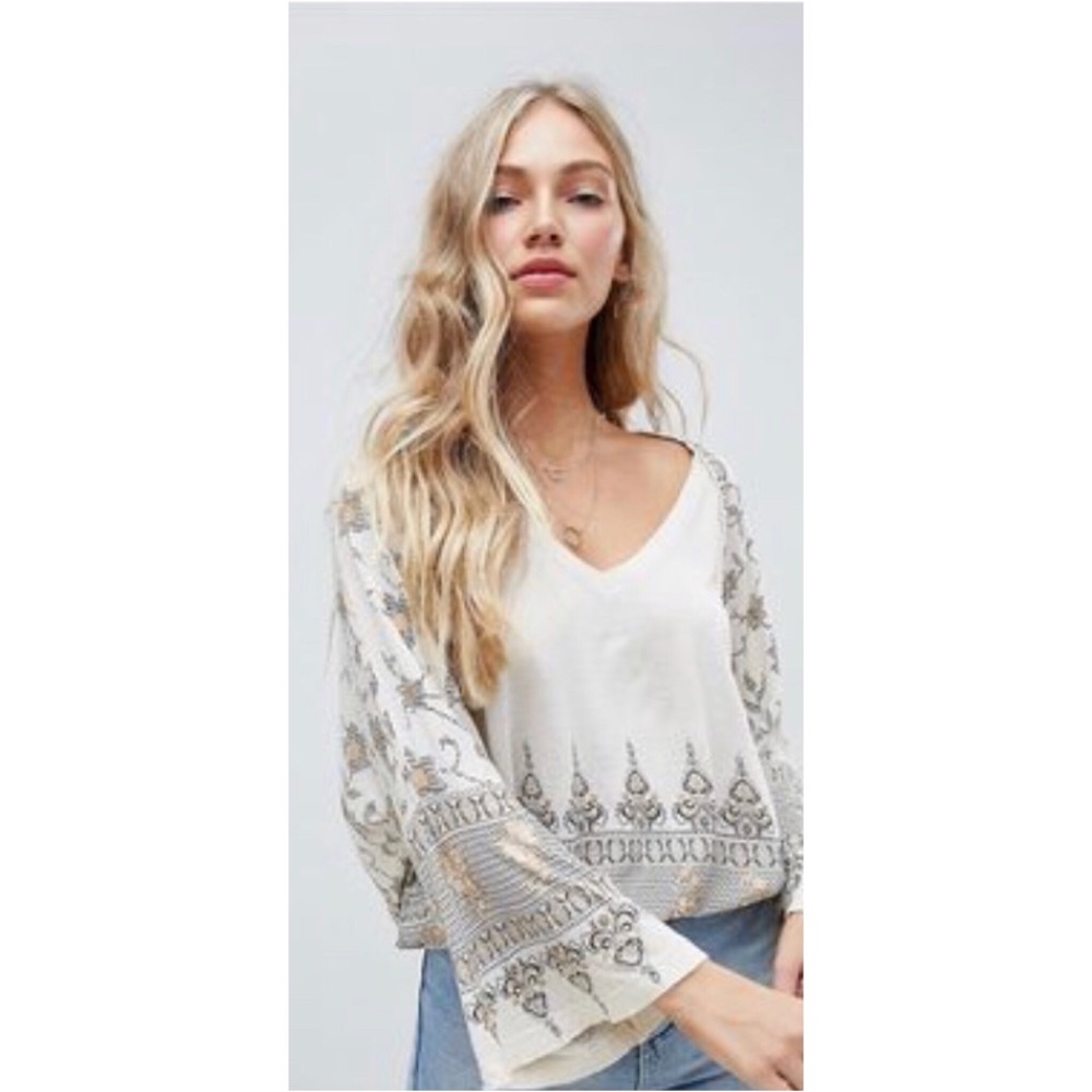 NWT Free People medallion print top